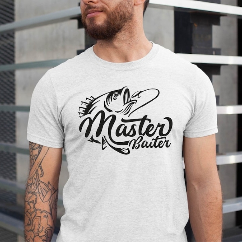 Fishing Fish Lover Master Baiter Funny Printed T-shirt 
