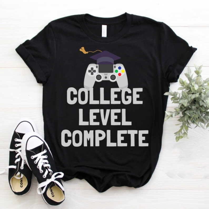 Funny Game Gamer College Level Complete Printed T-shirt