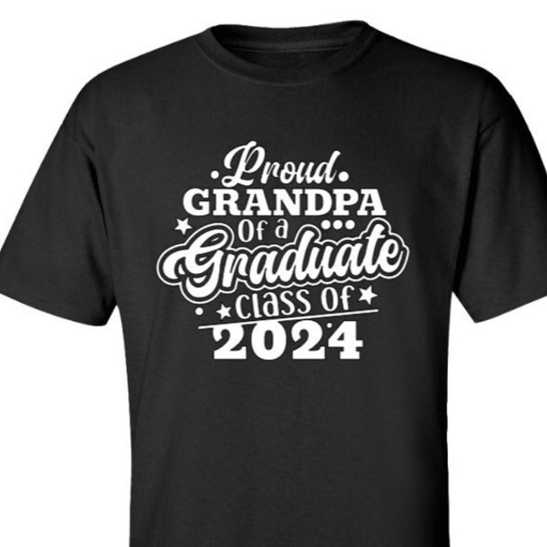 Graduation Gift Proud Grandpa Of A Graduate Printed T-Shirt