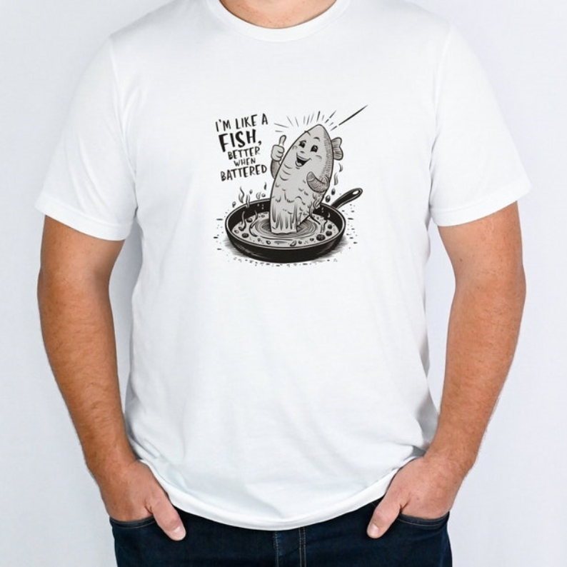 I'm Like A Fish Better When Battered Funny Humor T-shirt