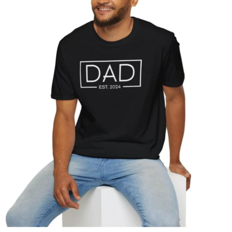 Day Est 2024 Father's Day Printed T-Shirt