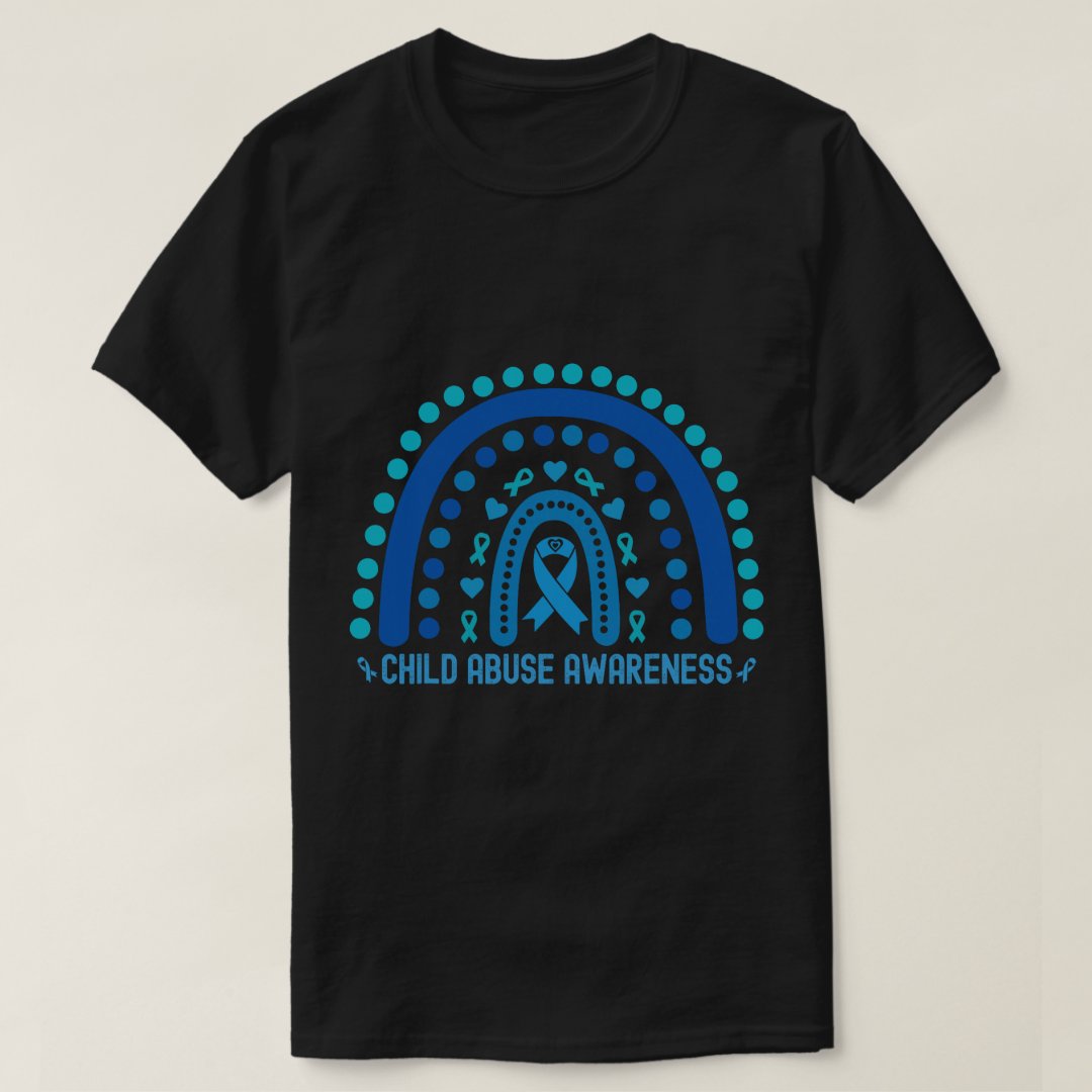 National Child Abuse Prevention Month Rainbow Printed T-shirt