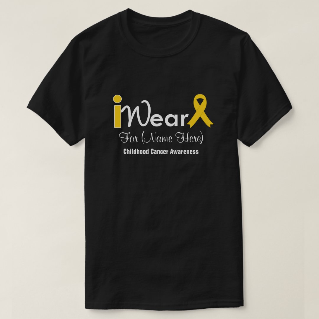 I Wear For Childhood Cancer Awareness Personalized Custom Name T-Shirt
