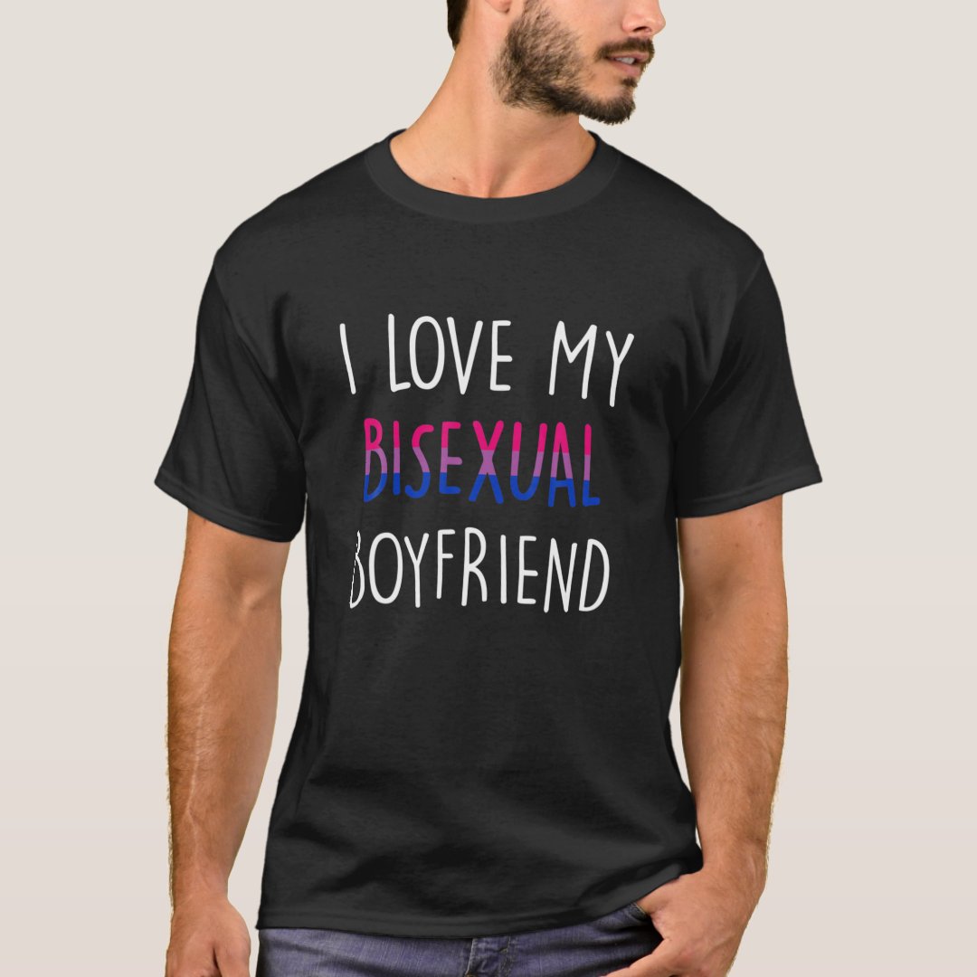 Pride Month LGBTQ I Love My Bisexual Boyfriend Printed T-Shirt