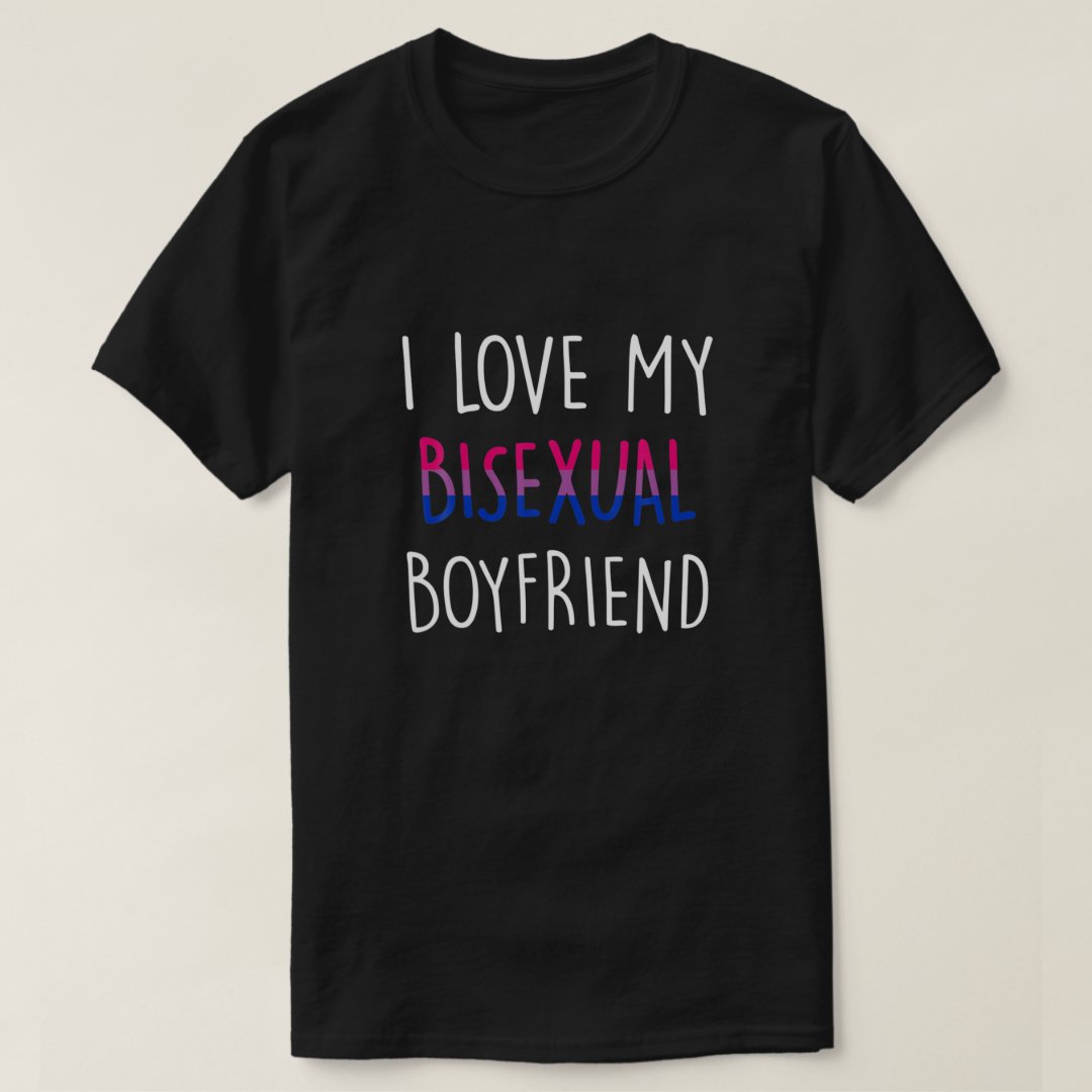 Pride Month LGBTQ I Love My Bisexual Boyfriend Printed T-Shirt