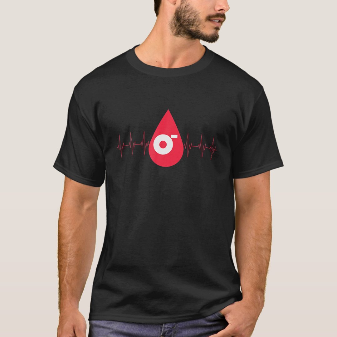 World Blood Donor Day O Minus Heartbeat Printed T-Shirt