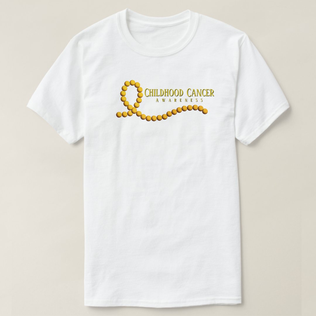 Childhood Cancer Awareness Beaded Ribbon Printed T-Shirt