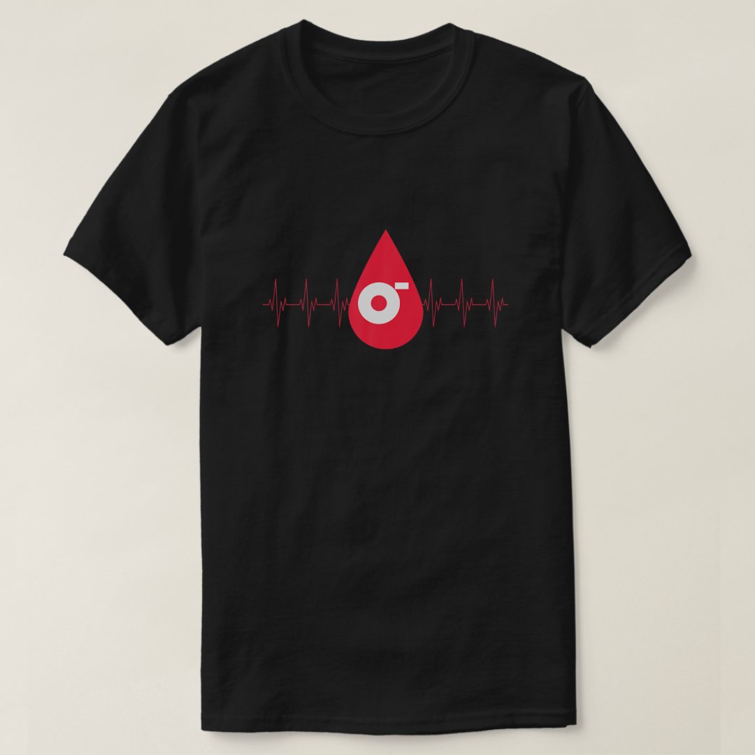 World Blood Donor Day O Minus Heartbeat Printed T-Shirt