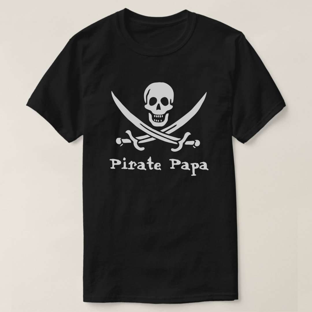 Priate Papa Captain Pirate Printed T-Shirt