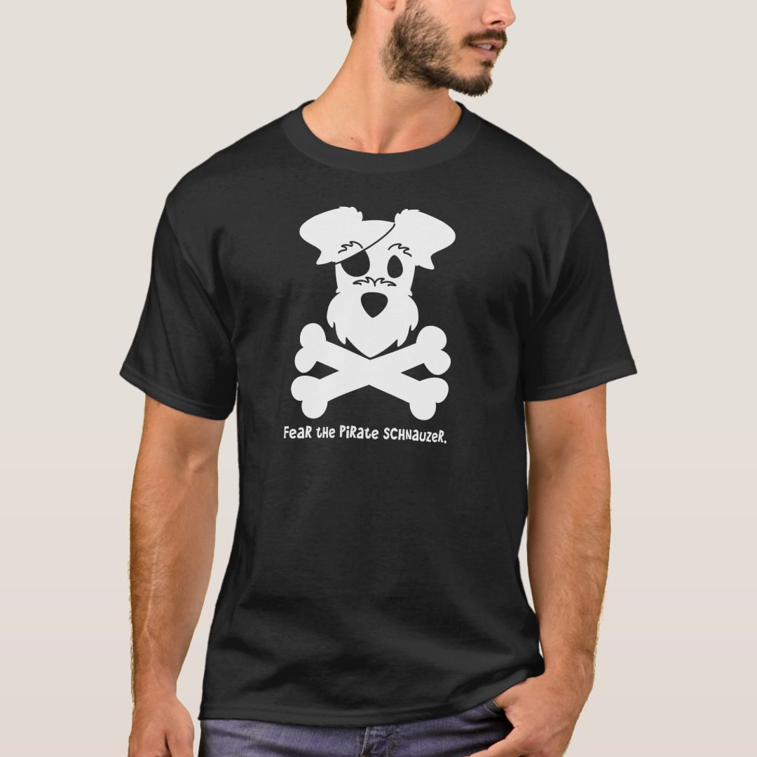Dog Pirate Schnauzer Captain Pirate Printed T-Shirt