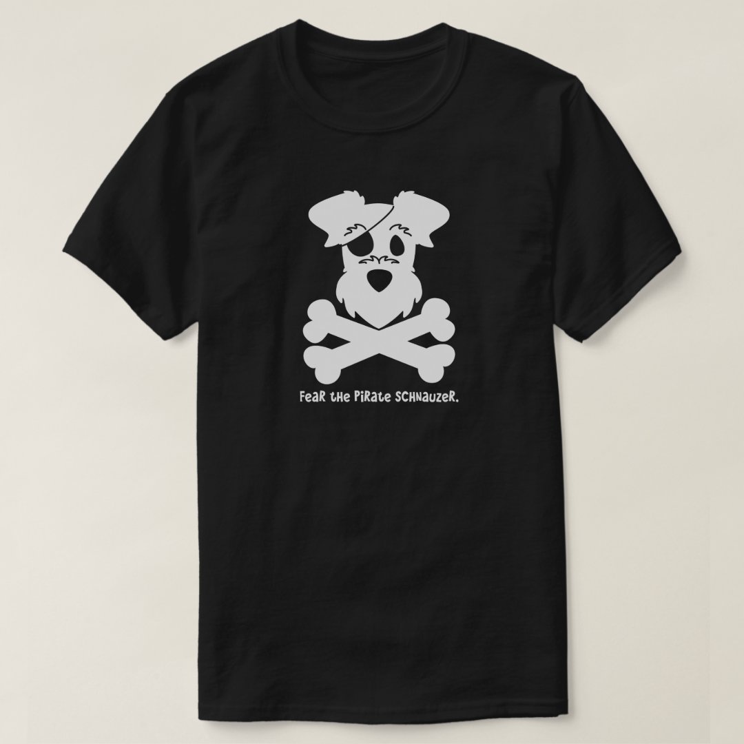 Dog Pirate Schnauzer Captain Pirate Printed T-Shirt