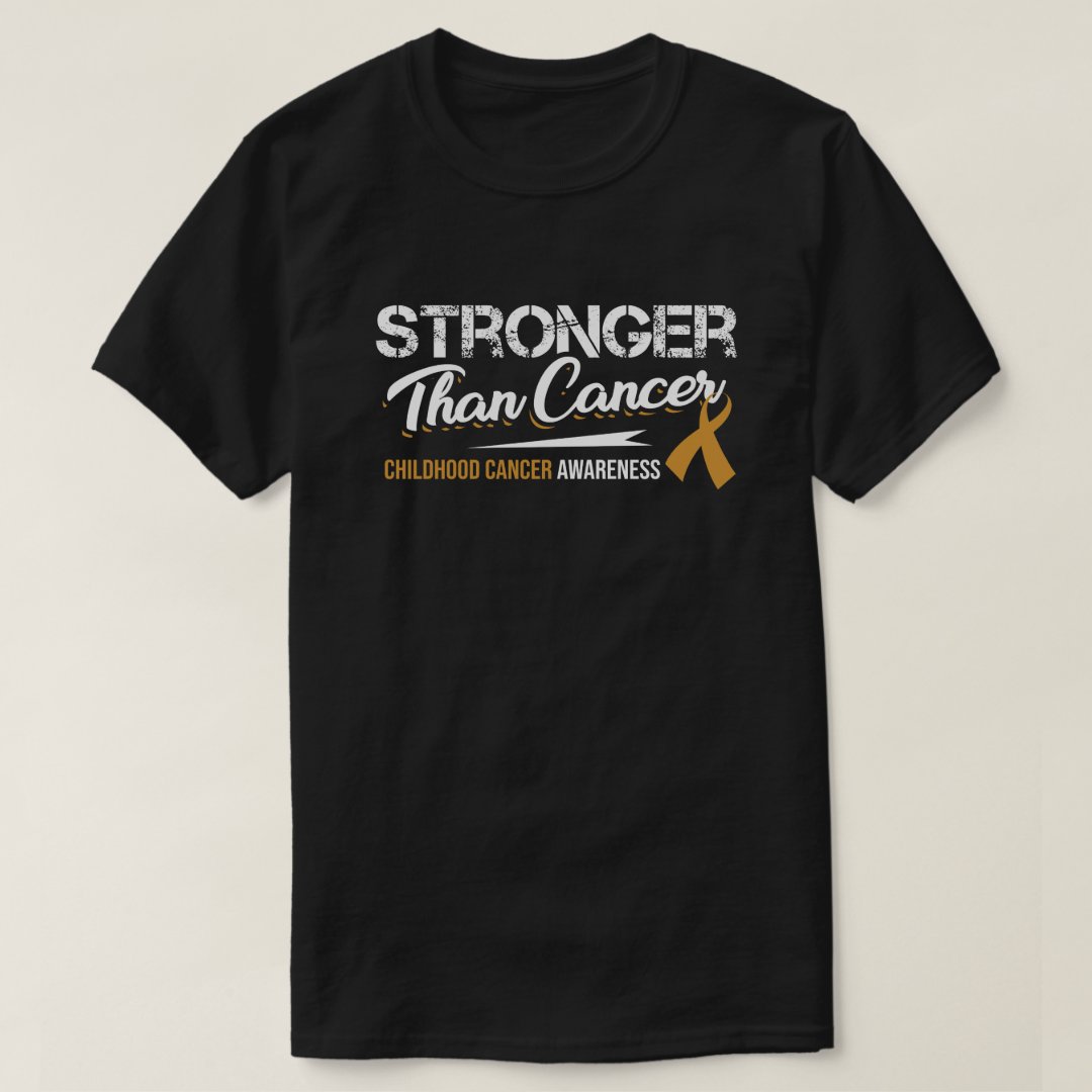  Childhood Cancer Awareness Stronger Than Cancer Printed T-Shirt