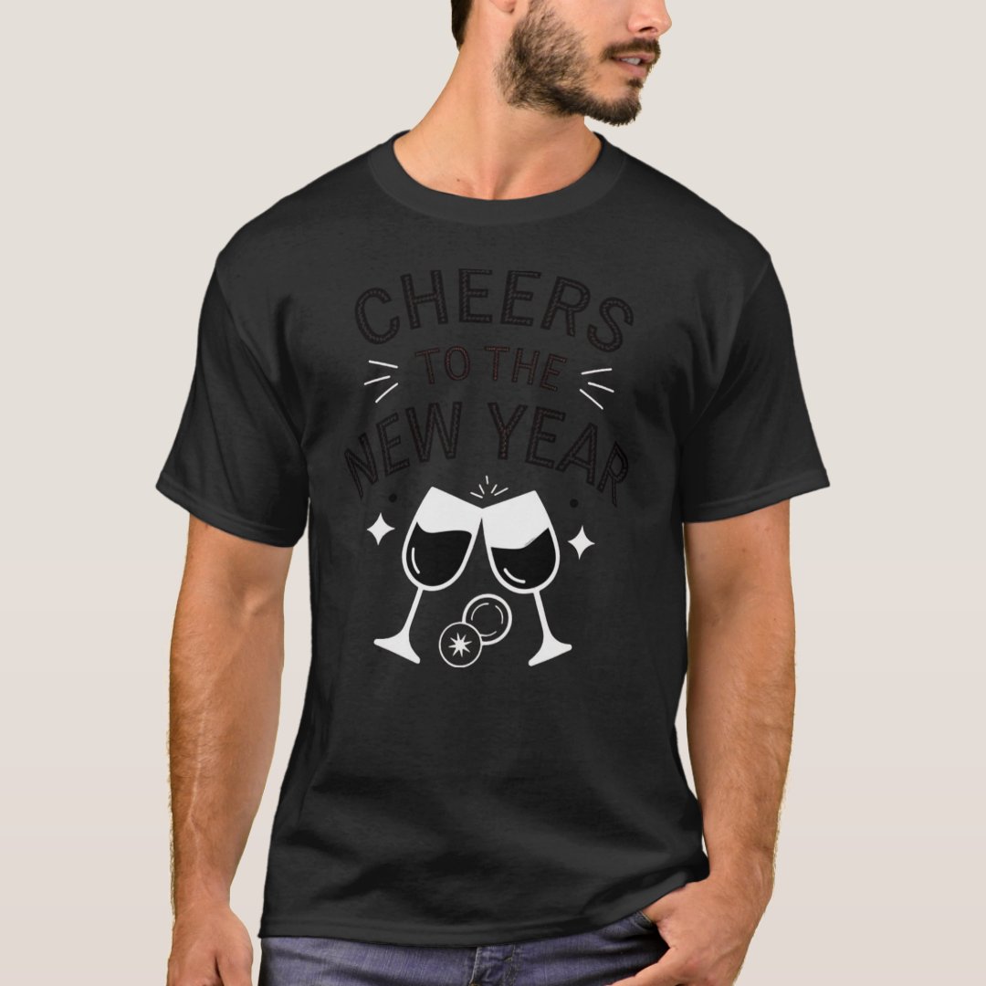 Cheers To The New Year Festival Printed T-Shirt