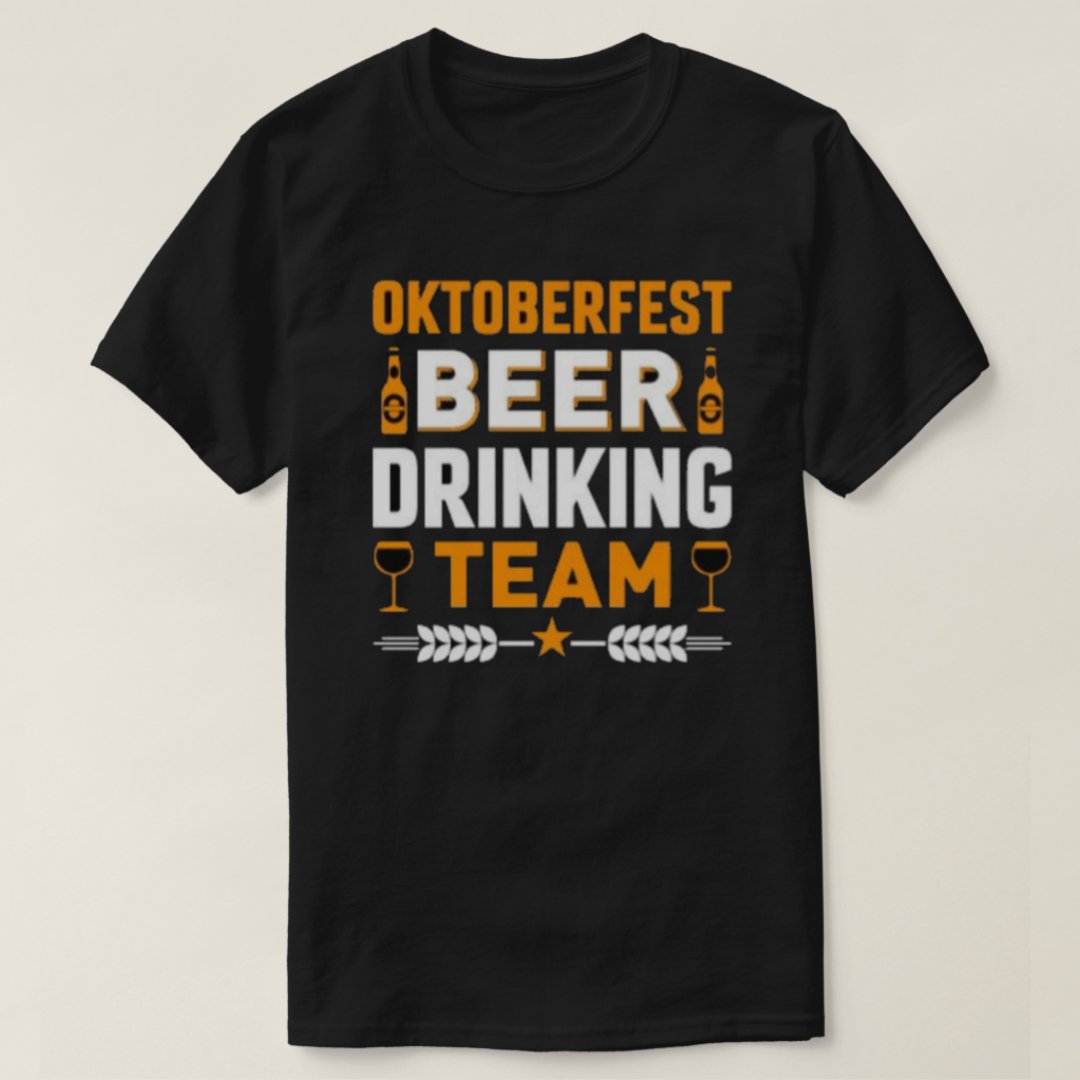 Oktoberfest Beer Drinking Team Printed T-Shirt