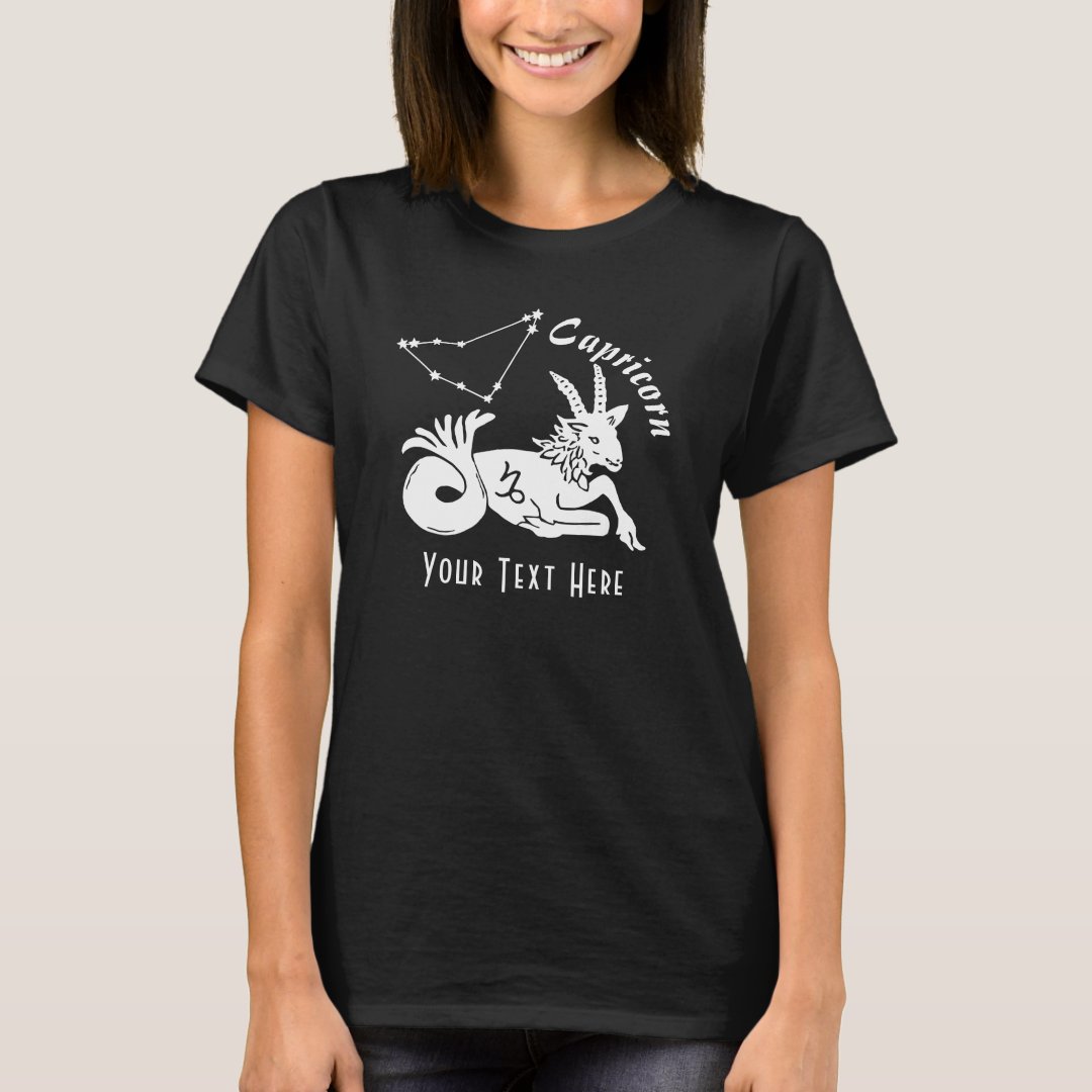 Capricorn Custom Text Birthday Zodiac Personalized Gift T-Shirt