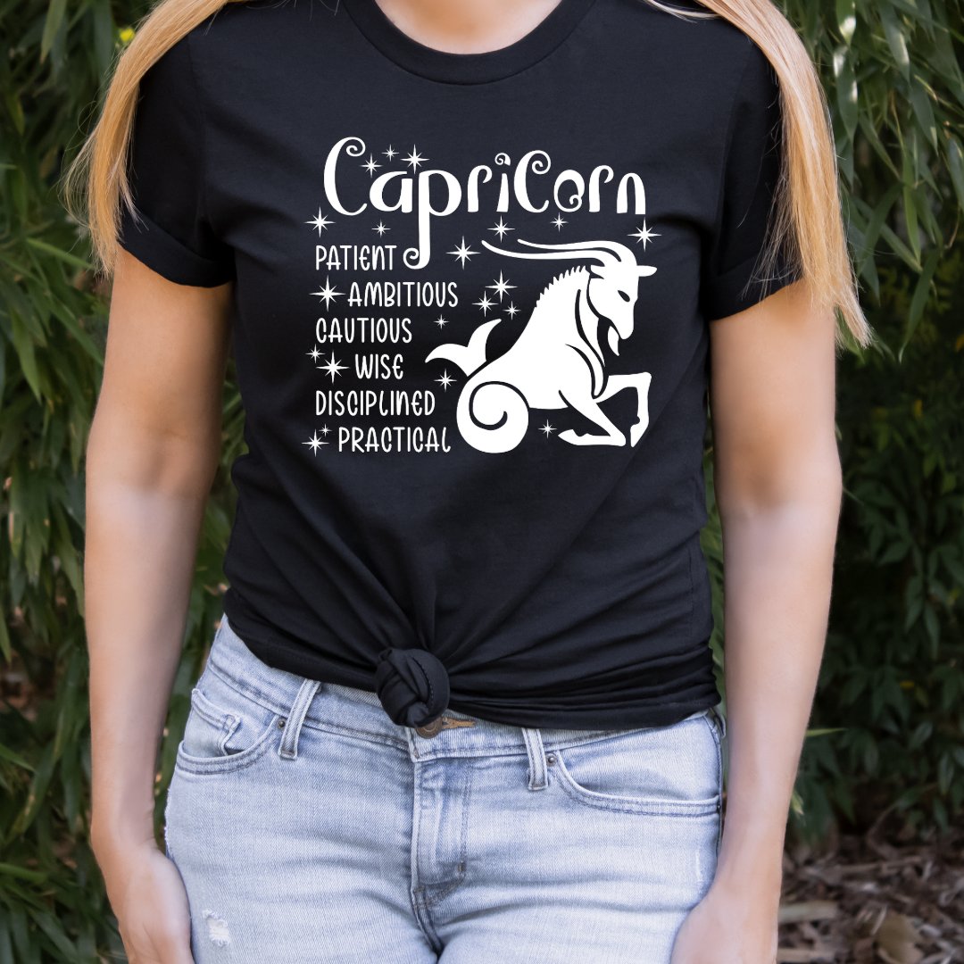 Capricorn Adjective Women Birthday Gift Astronomy Lover T-Shirt