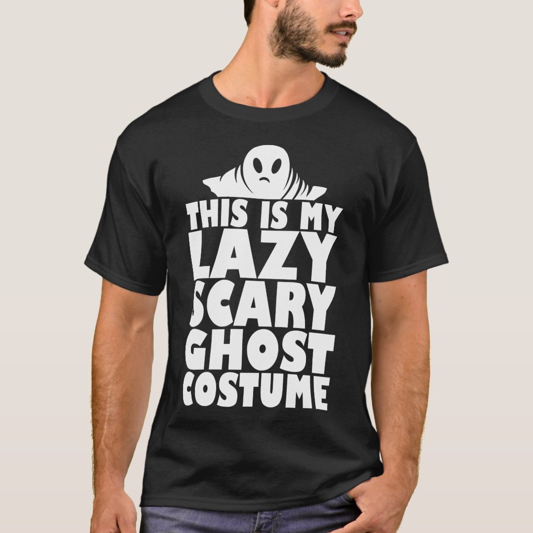 Halloween This Is My Lazy Scary Ghost Costume Printed T-Shirt