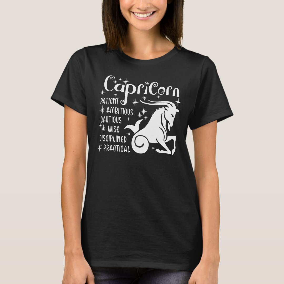 Capricorn Adjective Women Birthday Gift Astronomy Lover T-Shirt
