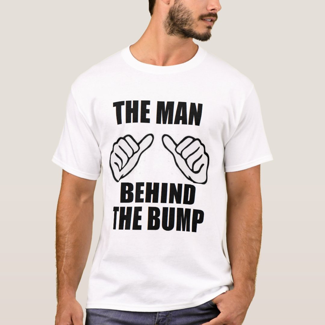 Father's Day Gift The Man Behind The Bump Printed T-Shirt