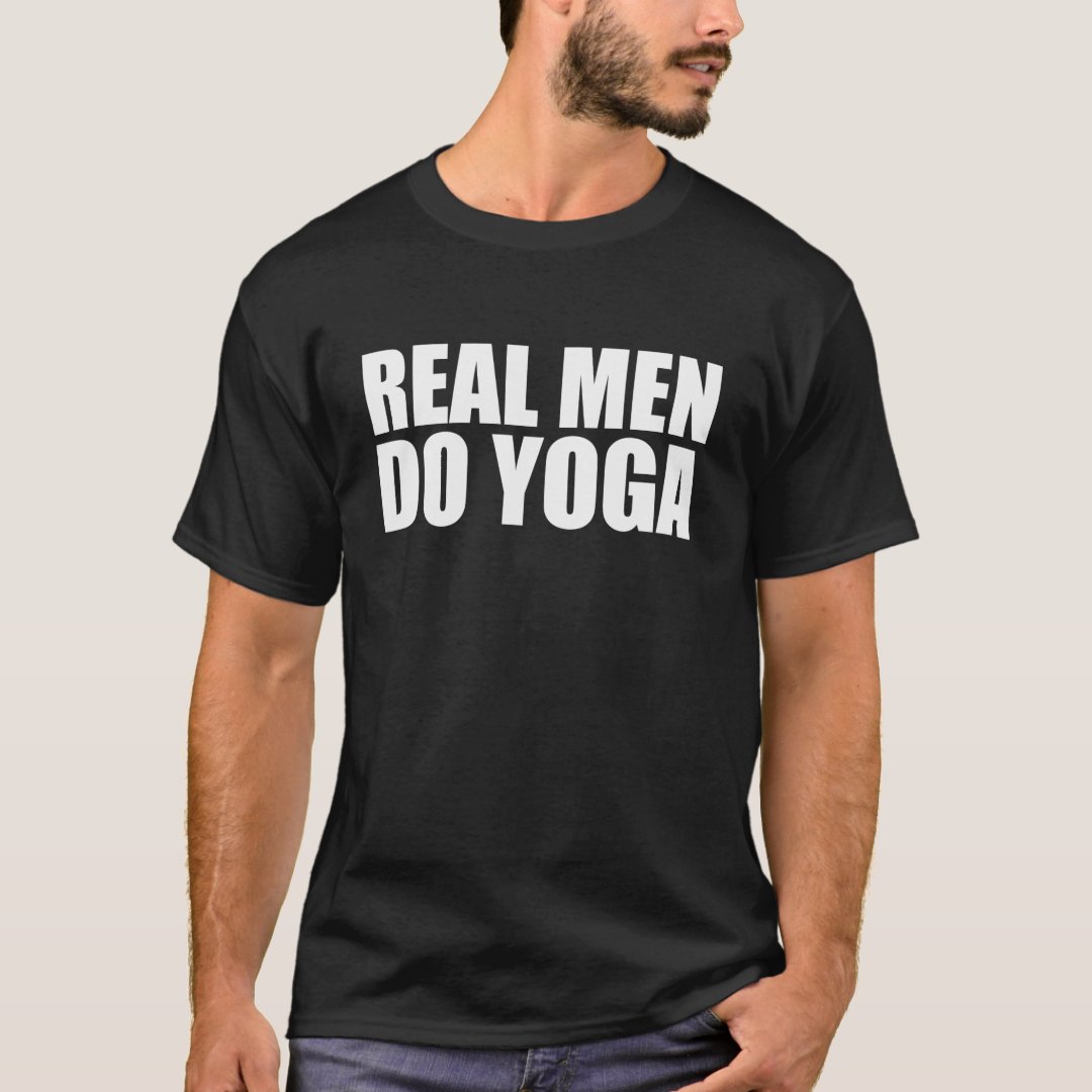 2024 International Yoga Day Real Men Do Yoga Printed T-Shirt