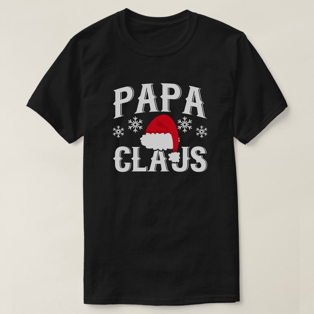 Father's Day Christmas Gift Papa Claus Printed T-Shirt