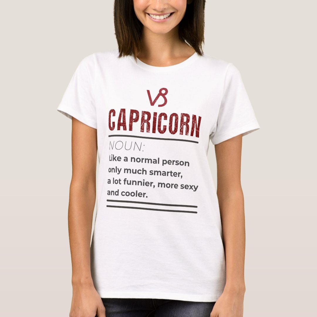 Astronomy Lover Birthday Gift Capricorn Noun Printed T-Shirt