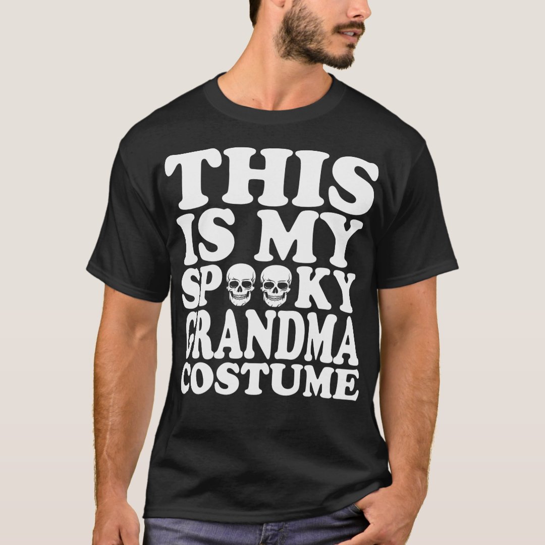 Halloween This Is My Spooky Grandma Costume Printed T-Shirt