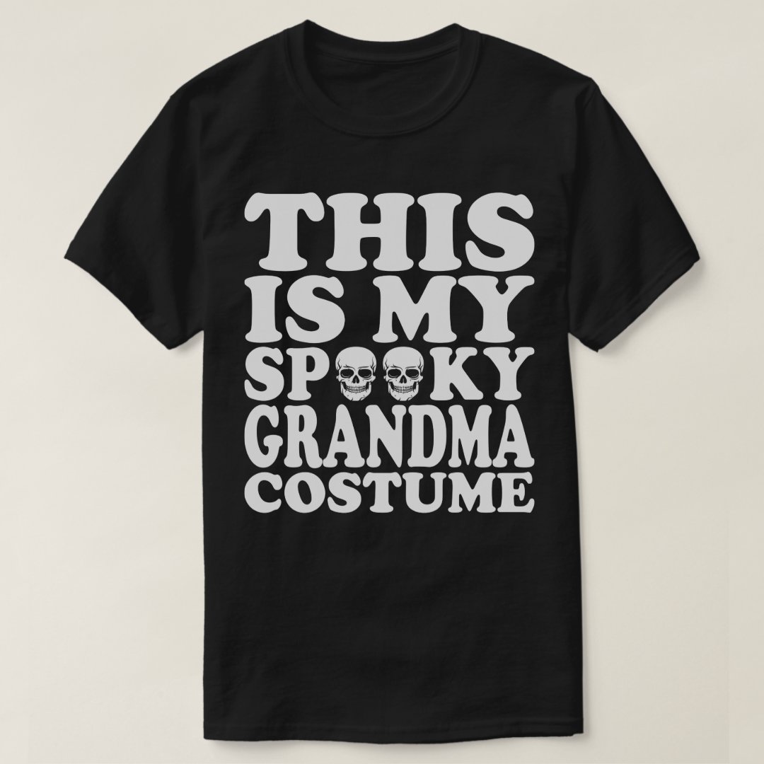 Halloween This Is My Spooky Grandma Costume Printed T-Shirt