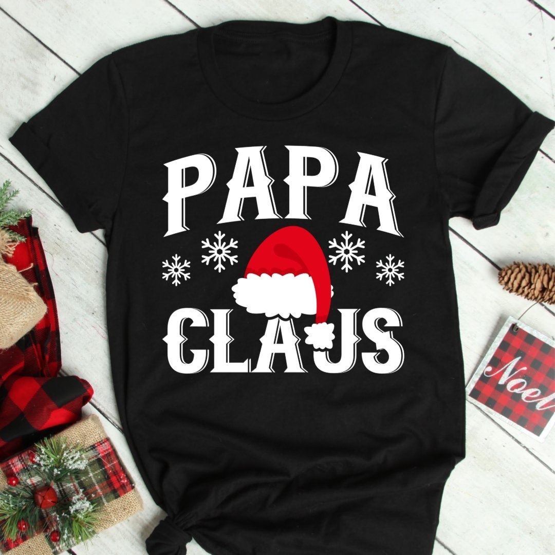 Father's Day Christmas Gift Papa Claus Printed T-Shirt