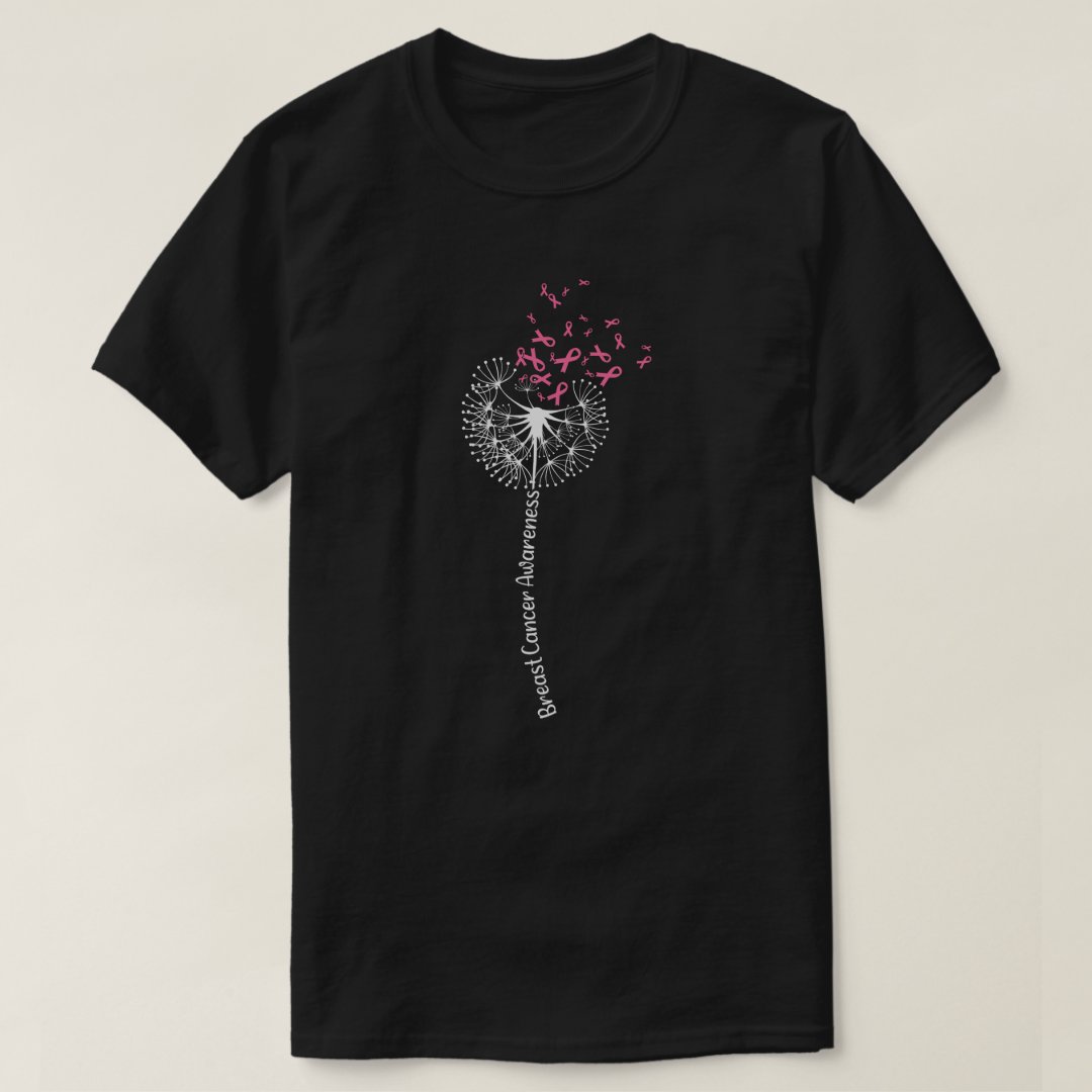 Sunflower And Ribbon Breast Cancer Awareness T-Shirt
