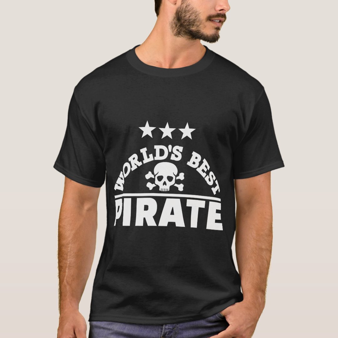 World's Best Pirate Captain Pirate Printed T-Shirt