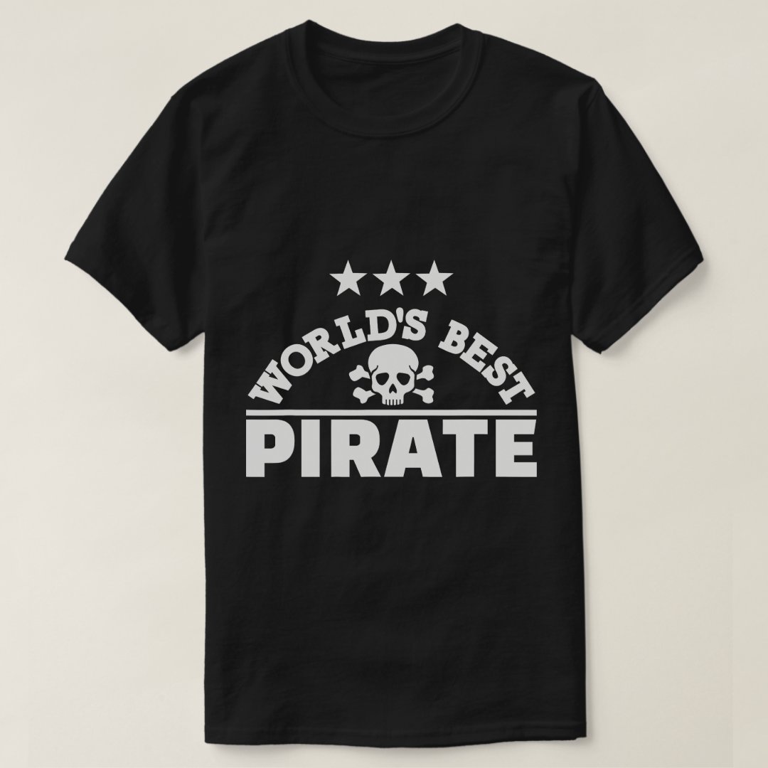 World's Best Pirate Captain Pirate Printed T-Shirt