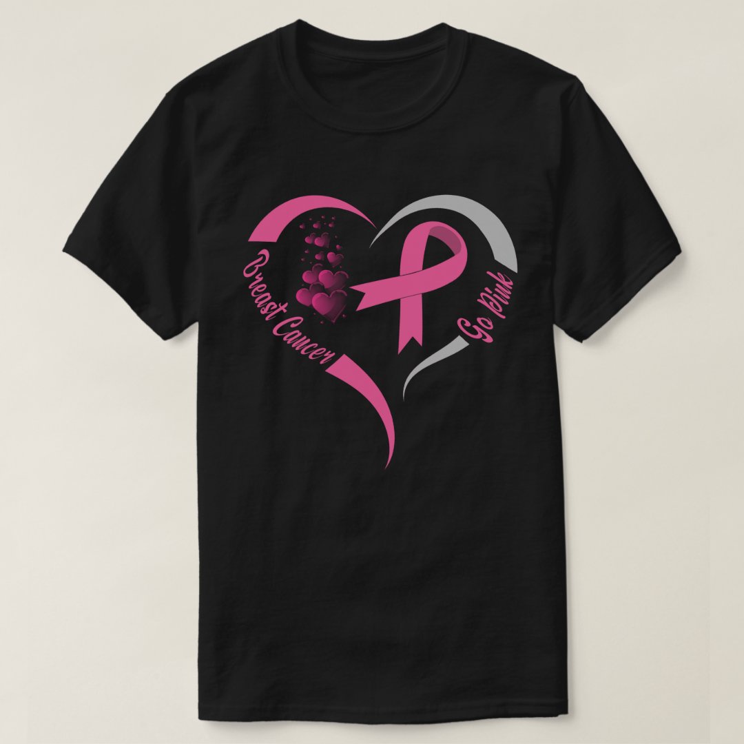 Breast Cancer Awareness Go Pink Printed T-Shirt