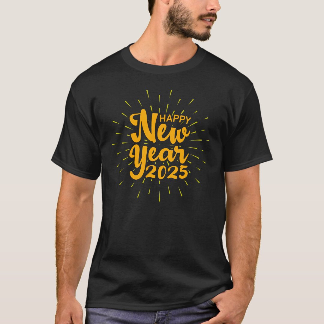 Happy New Year 2025 Festival Printed T-Shirt