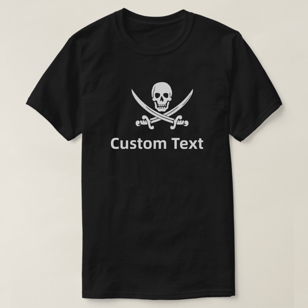 Personalized Captain Pirate Custom Text Printed T-Shirt