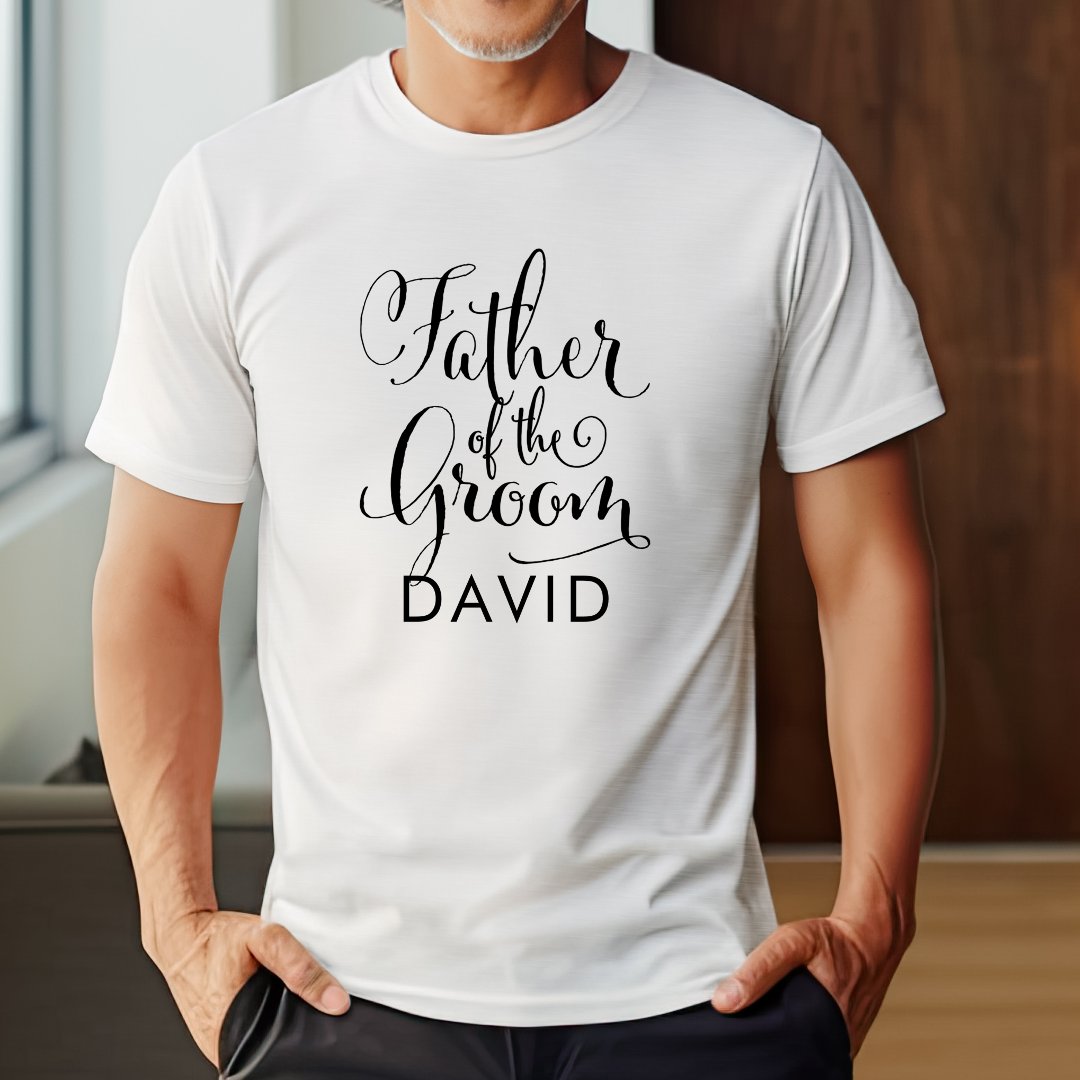 Father of the Groom Father's Day Gift Custom Name T-Shirt