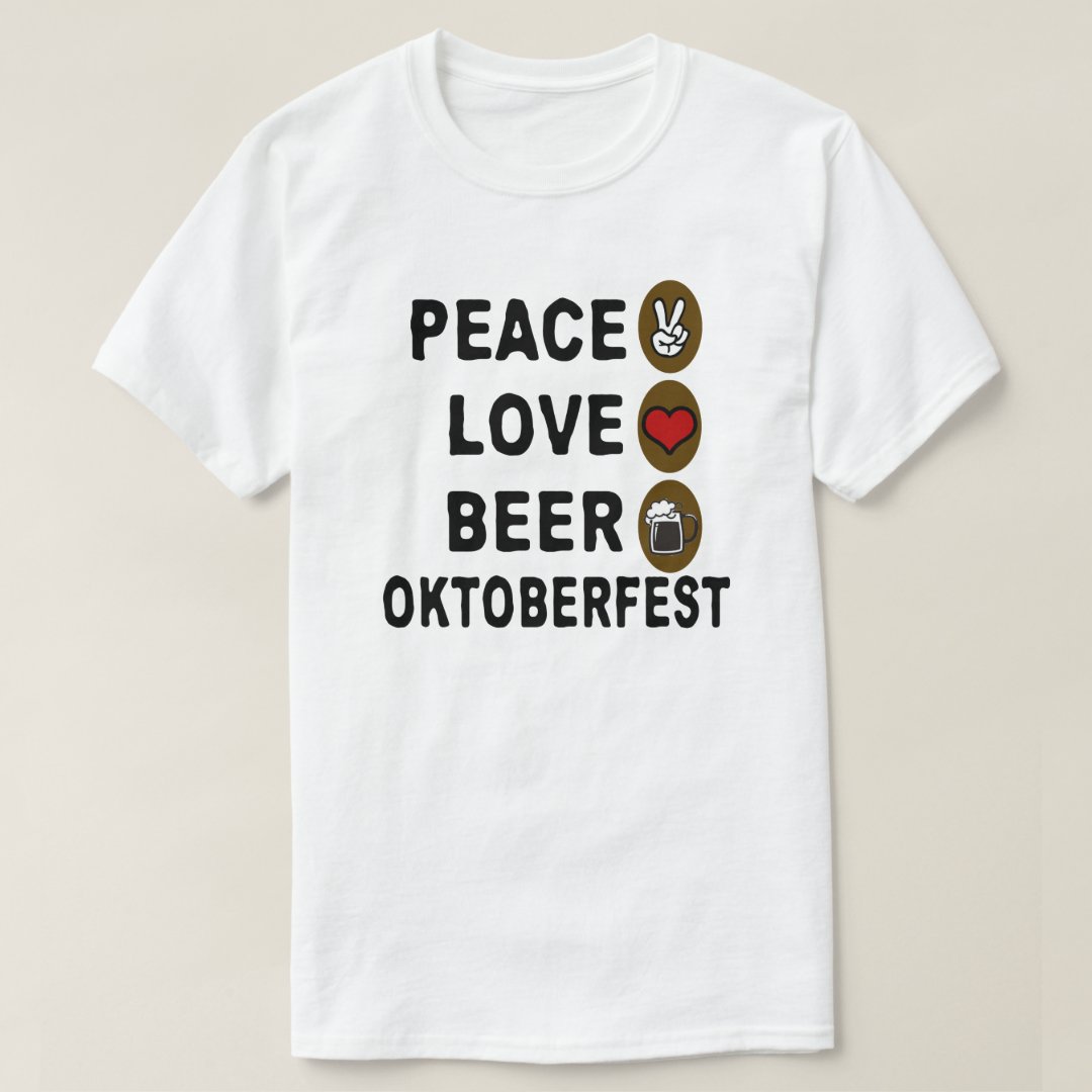 Oktoberfest PEACE LOVE BEAR Printed T-Shirt