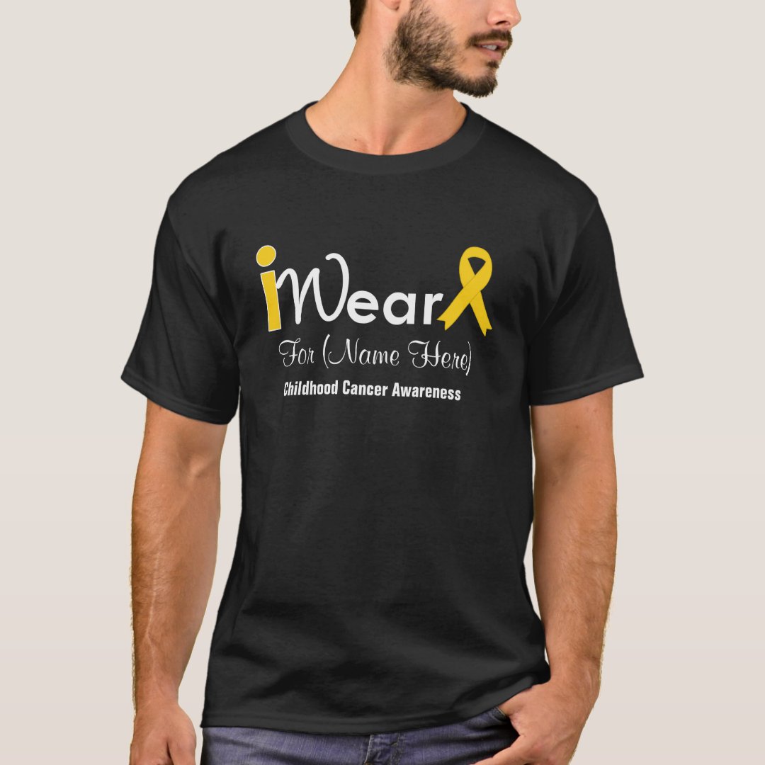 I Wear For Childhood Cancer Awareness Personalized Custom Name T-Shirt