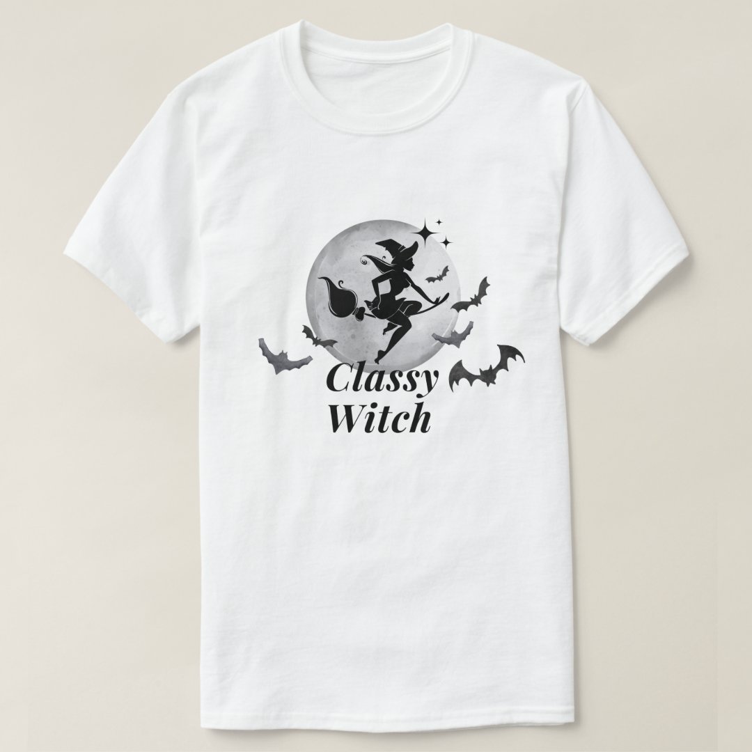 Halloween Classy Witch Printed T-Shirt