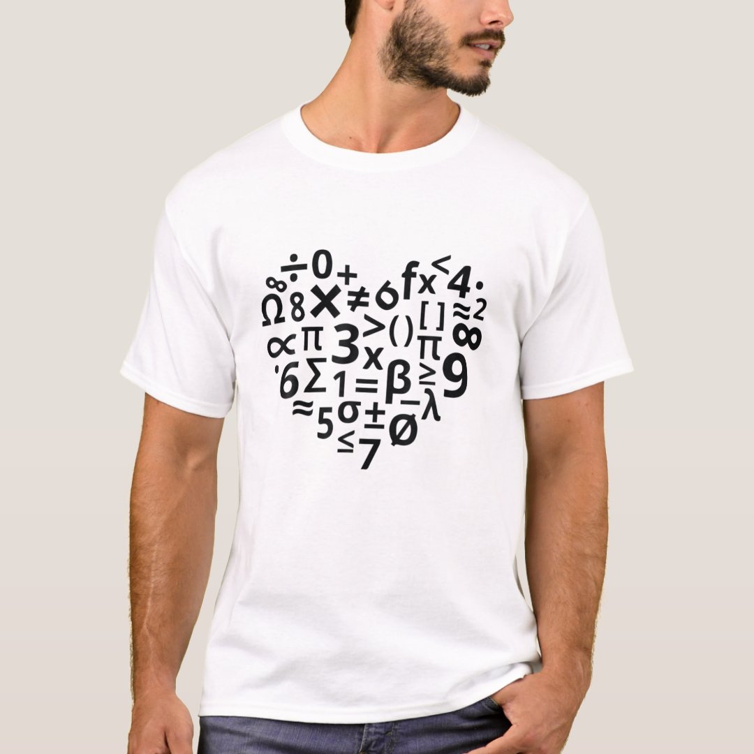 Formula Math Symbols Heart Valentine's Day Gift T-Shirt