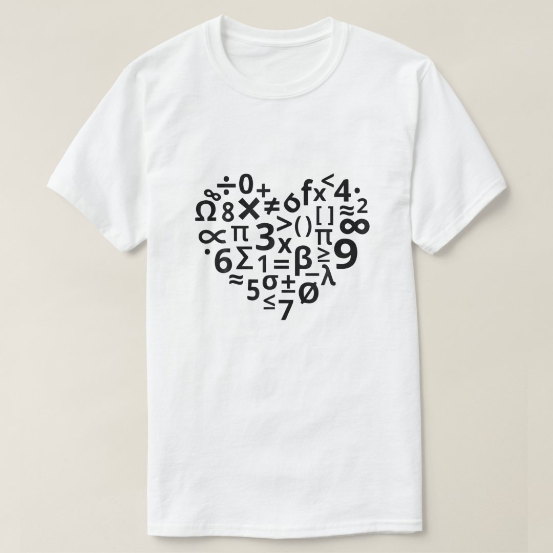 Formula Math Symbols Heart Valentine's Day Gift T-Shirt