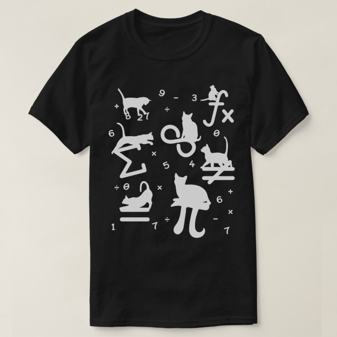 Pet Cat Lover Cat And Math Funny T-Shirt