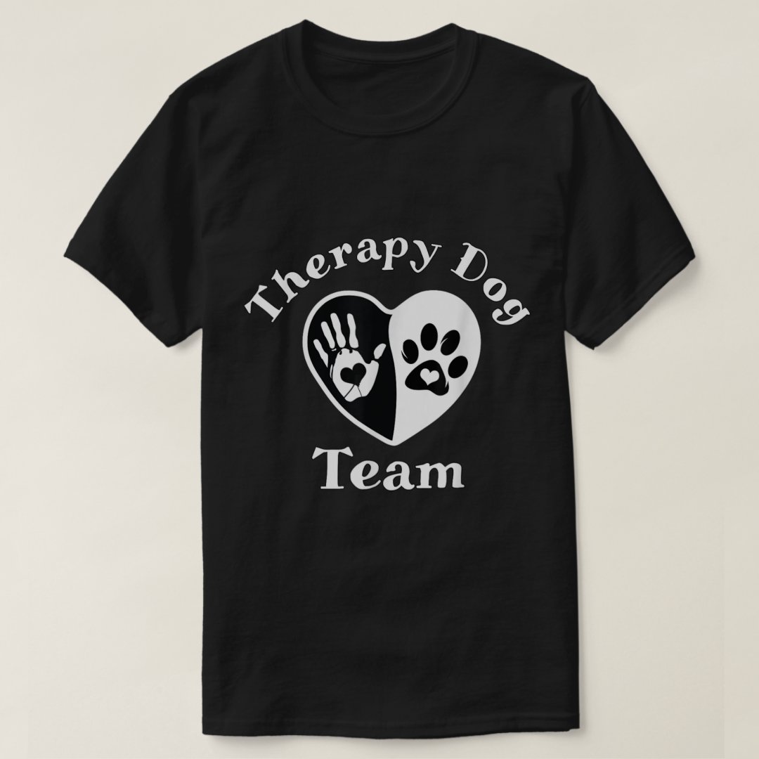 Pet Dog Lover Therapy Dog Team Printed T-Shirt