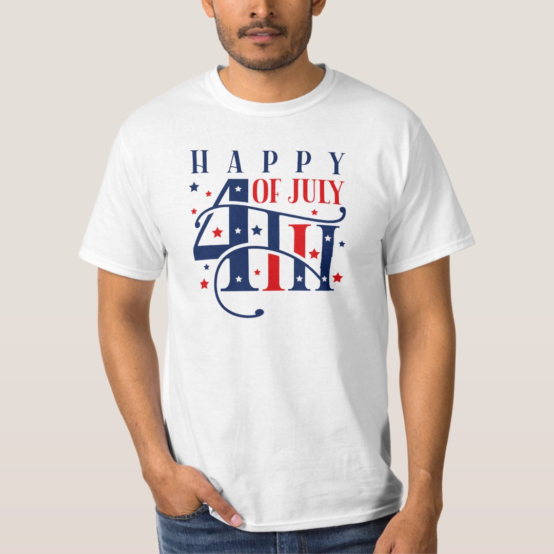 Independence Day Happy 4th of July Printed T-Shirt
