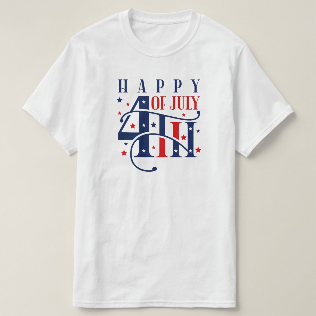 Independence Day Happy 4th of July Printed T-Shirt