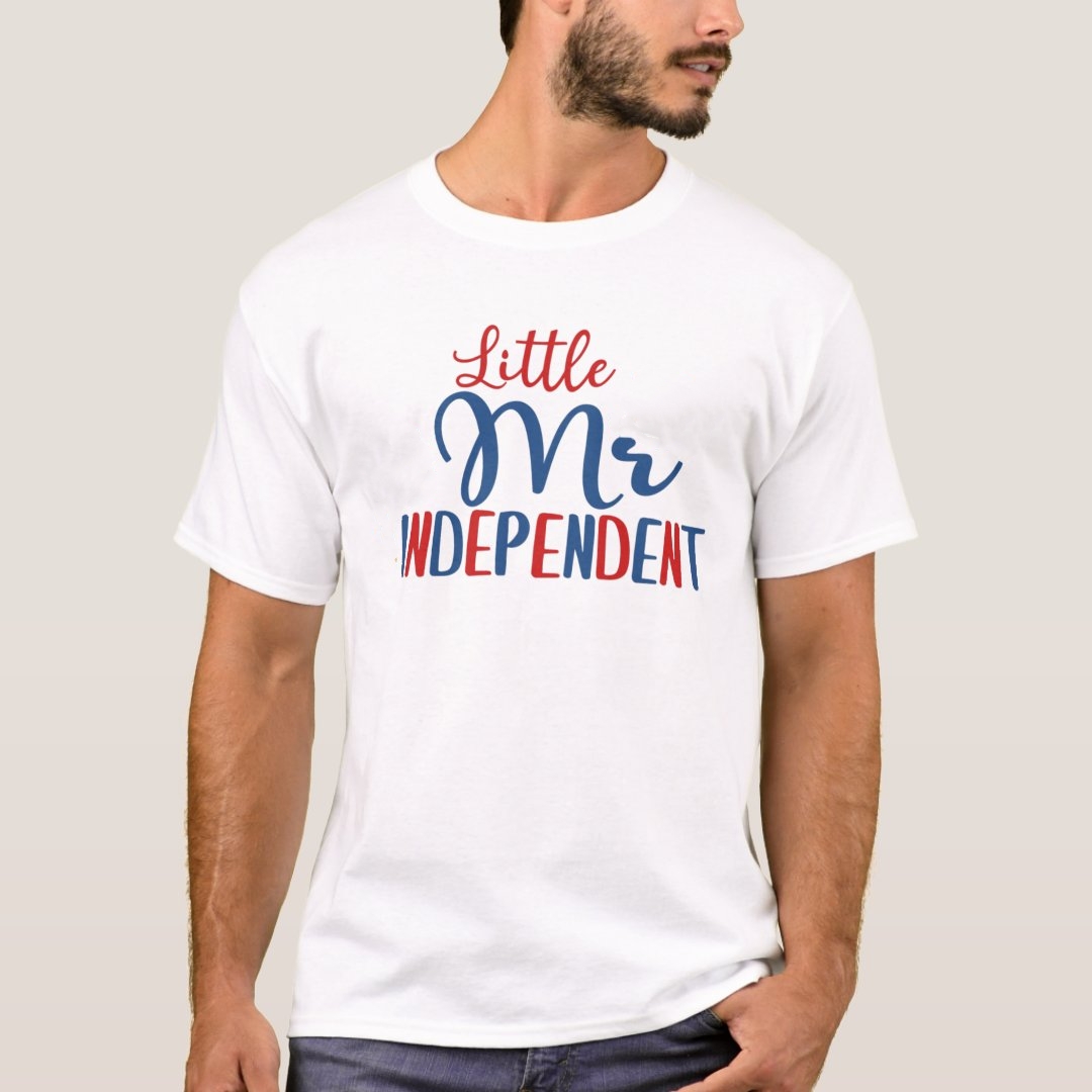 Independence Day Little Mr Independent Printed T-Shirt