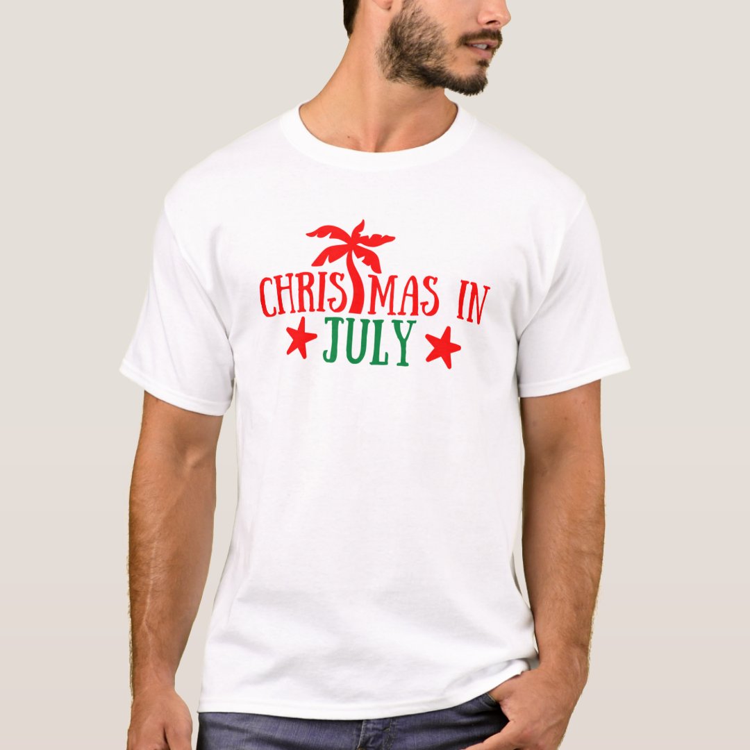 Beach Summer Holiday Christmas in July Xmas T-shirt
