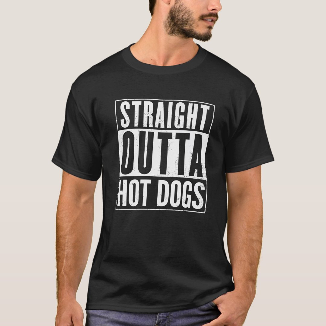 Hot Dog Lover Straight Outta Hot Dogs Printed T-shirt
