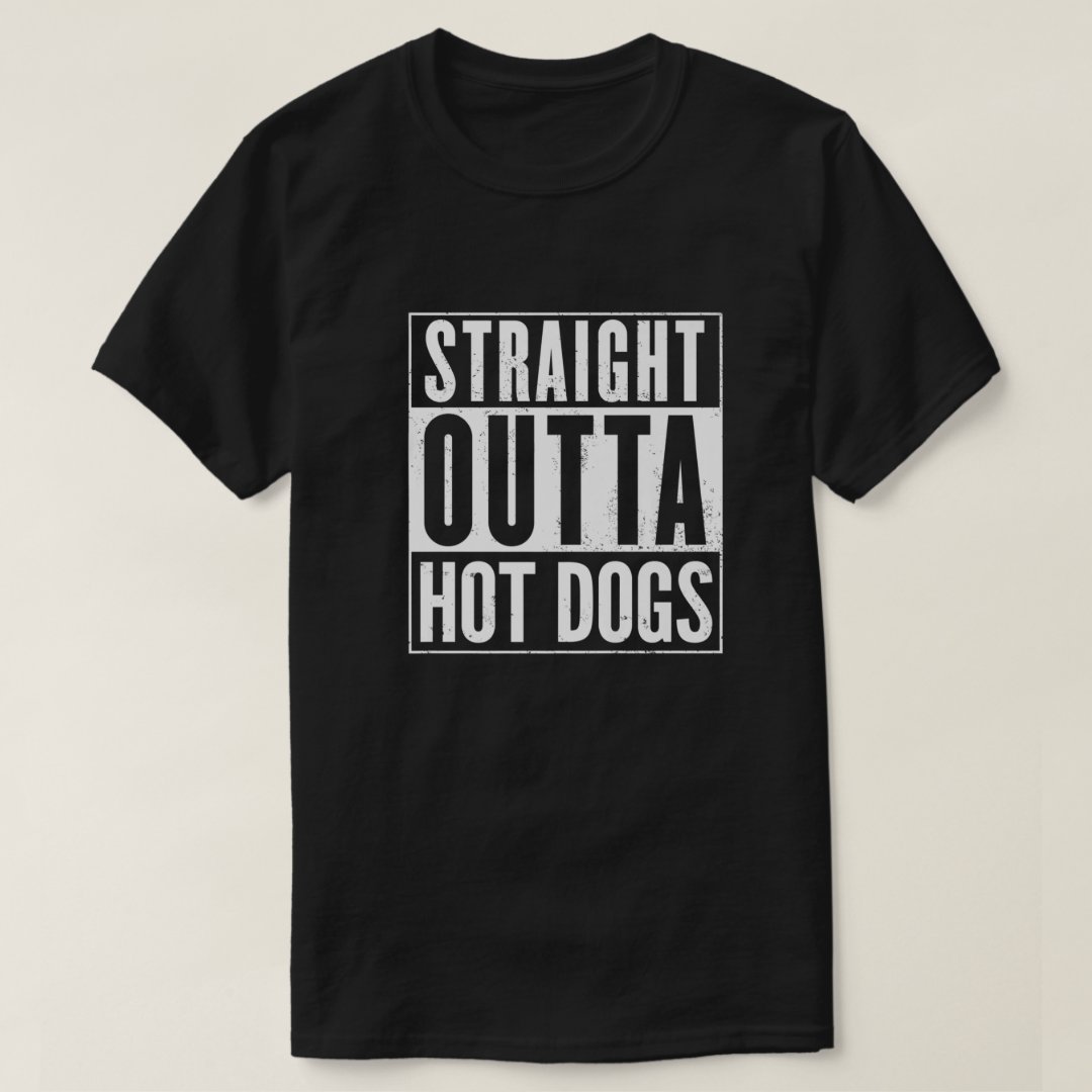 Hot Dog Lover Straight Outta Hot Dogs Printed T-shirt