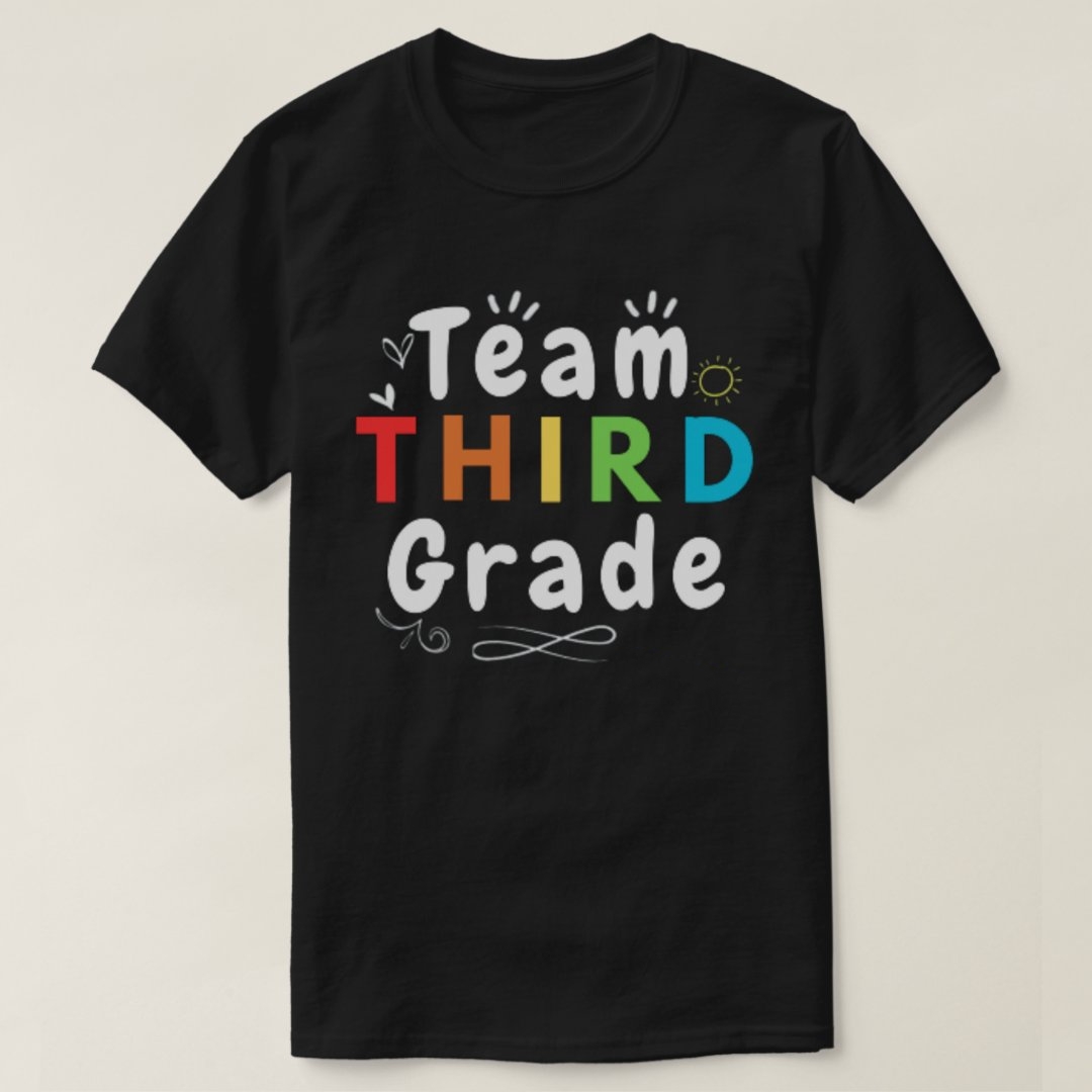 Back To School Season Team Third Grade Printed T-Shirt